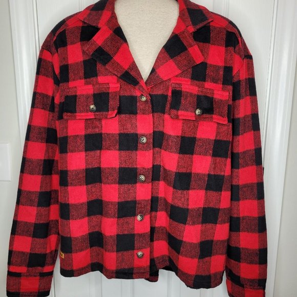 Simply Southern Shirt Jacket Womens XL Buffalo Plaid Flannel Button Up - Picture 1 of 7
